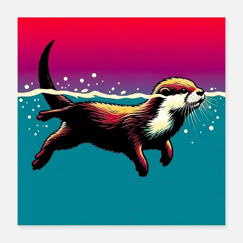otter Poster 16" x 16" (40x40 cm)