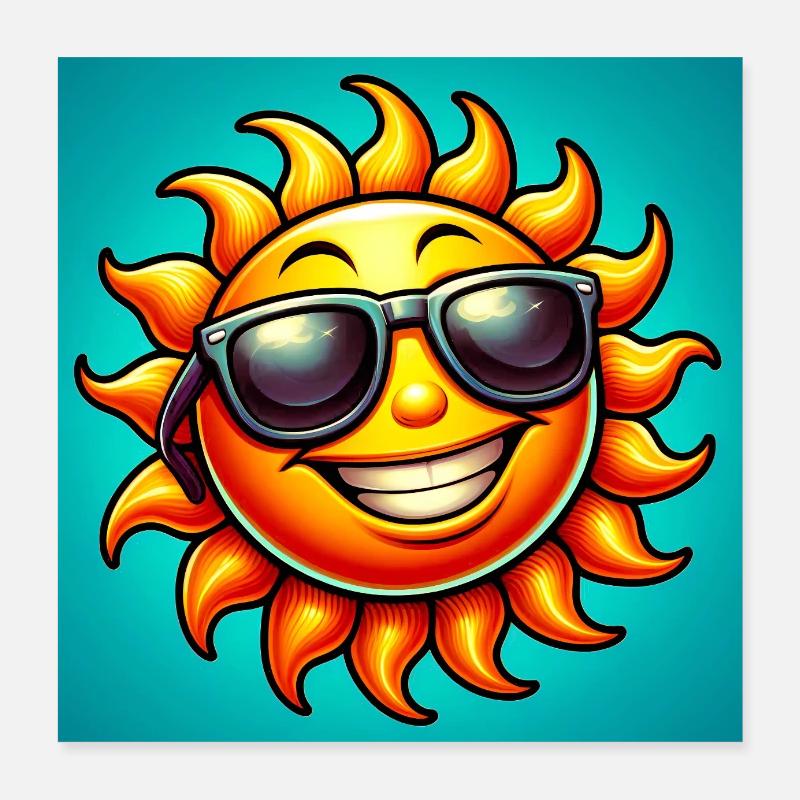 Sonne Poster 40x40 cm