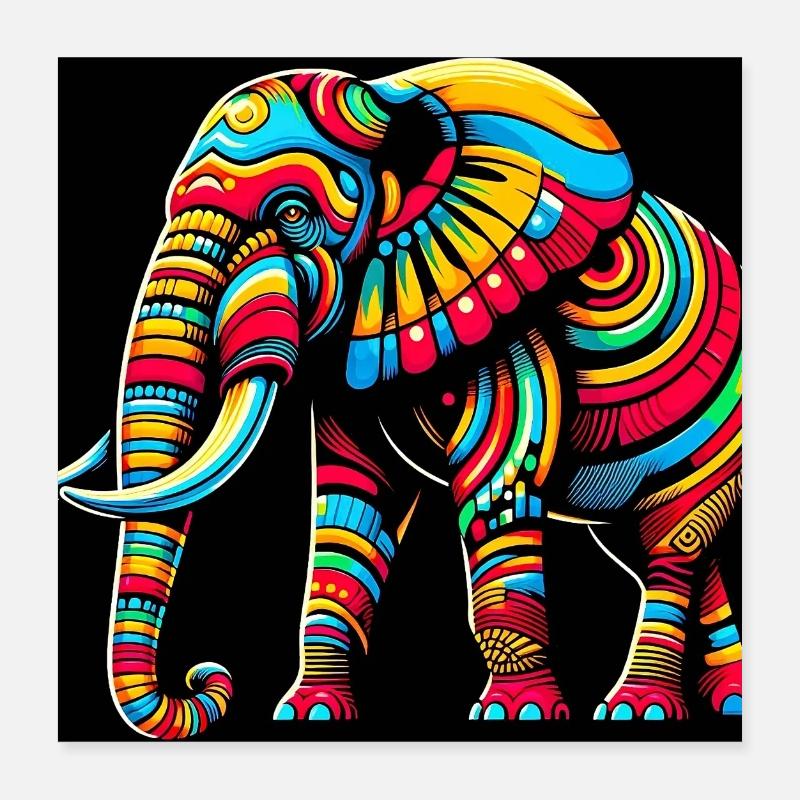 Elefant Pop Art Poster 40x40 cm