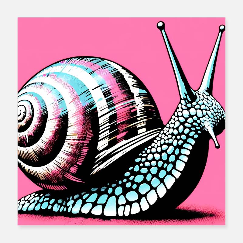 Snail Poster 16" x 16" (40x40 cm)