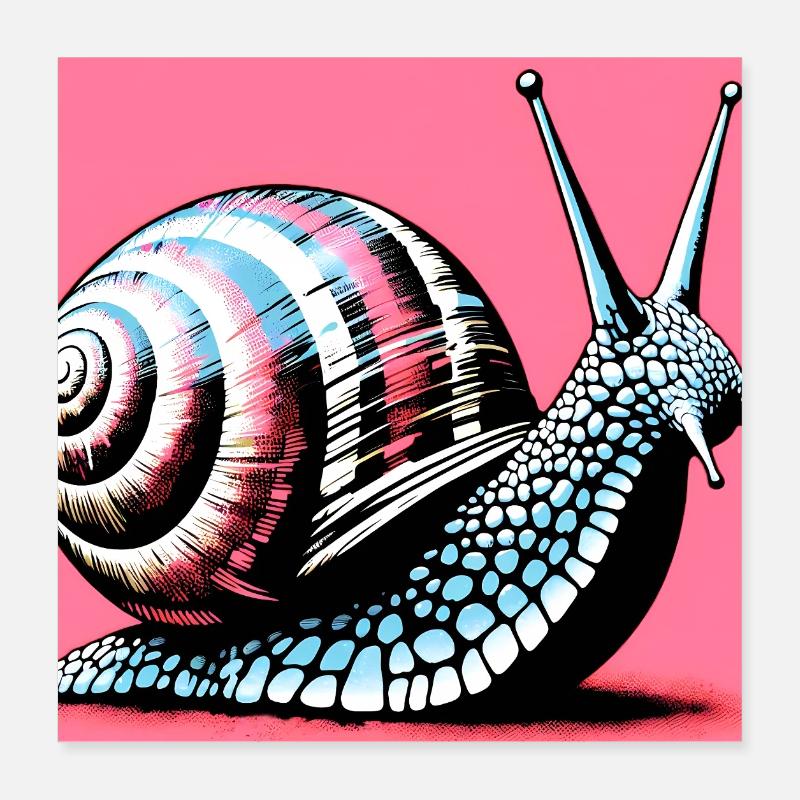 Schnecke Poster 40x40 cm