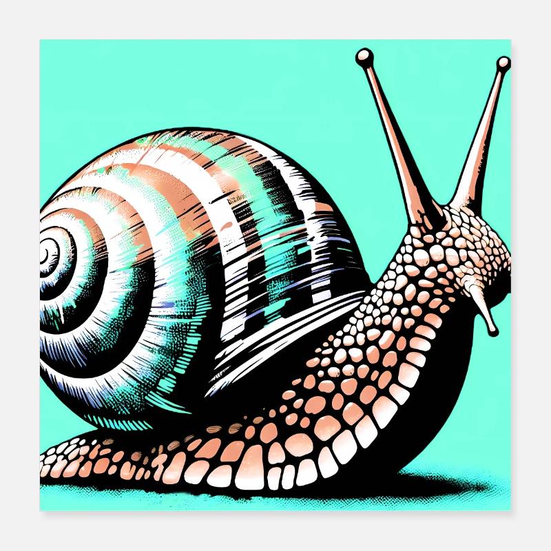 Snail Poster 16" x 16" (40x40 cm)