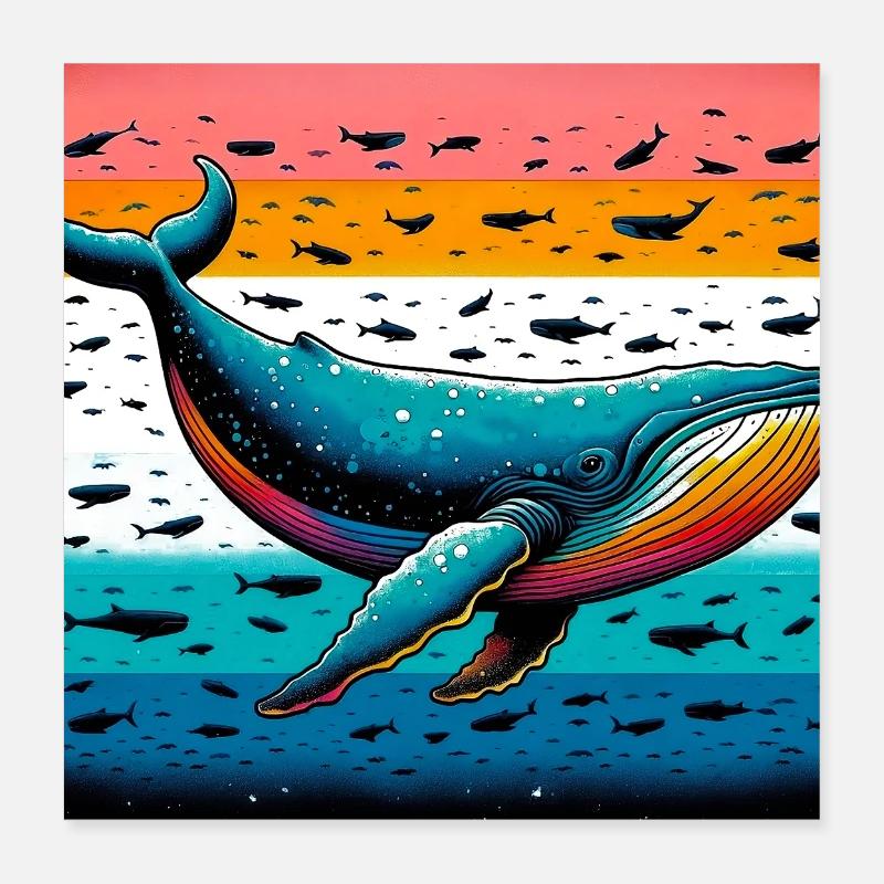 baleine Poster 40 x 40 cm