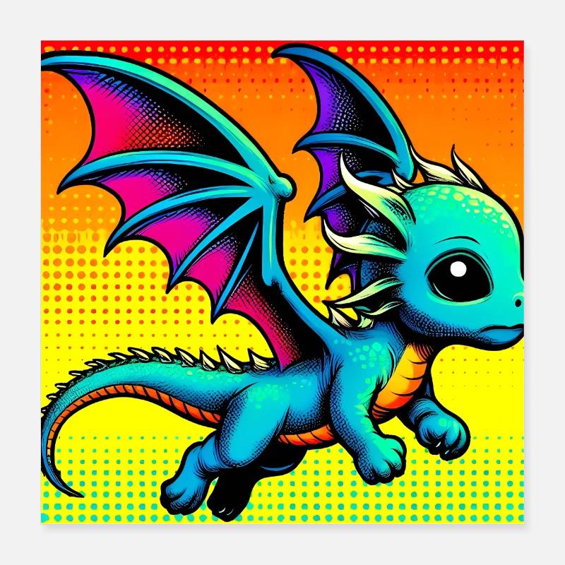 Drache Poster 40x40 cm