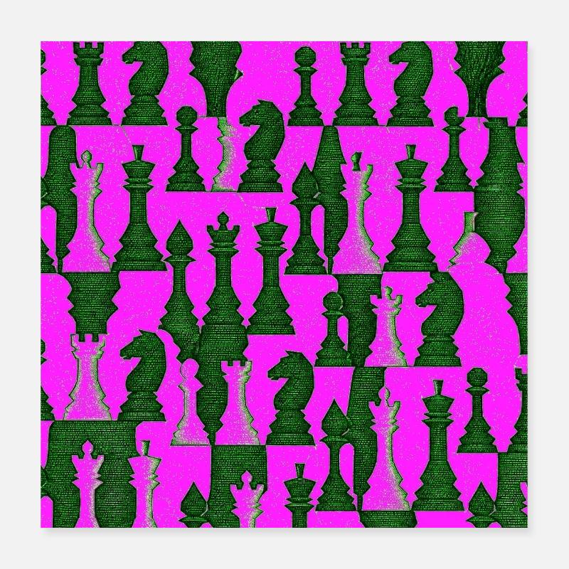 Chess pattern in bright colors Poster 16" x 16" (40x40 cm)