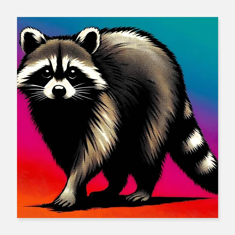 Raton laveur Poster 40 x 40 cm