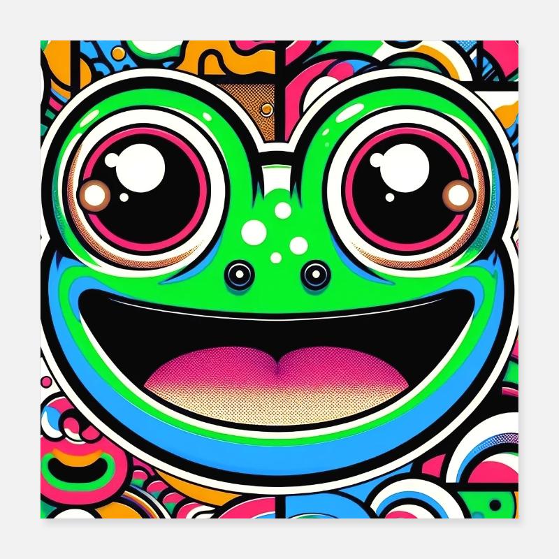 Frog Pop Art Poster 16" x 16" (40x40 cm)