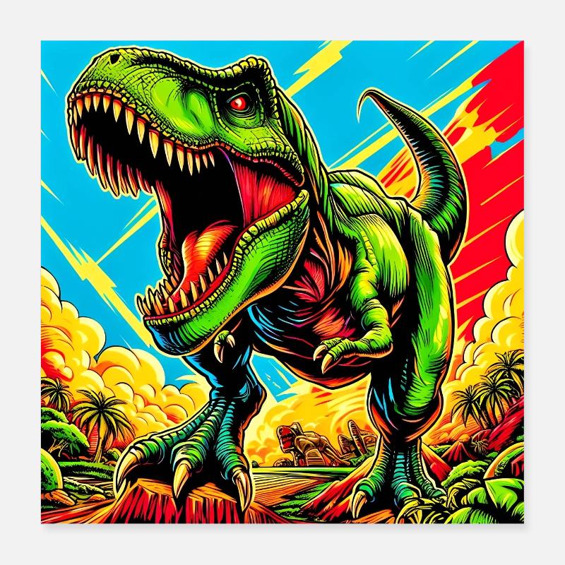 Dinosaurier Poster 40x40 cm