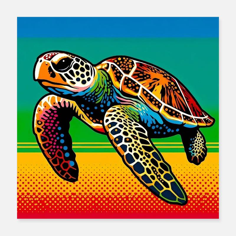 Schildkröte Poster 40x40 cm