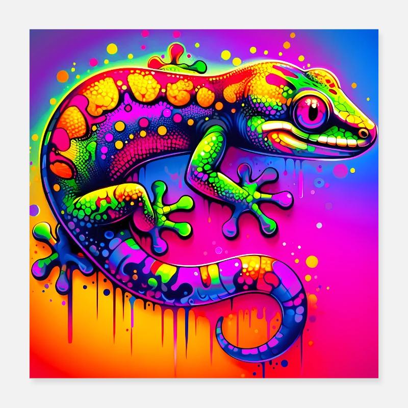 Gecko Poster 40x40 cm