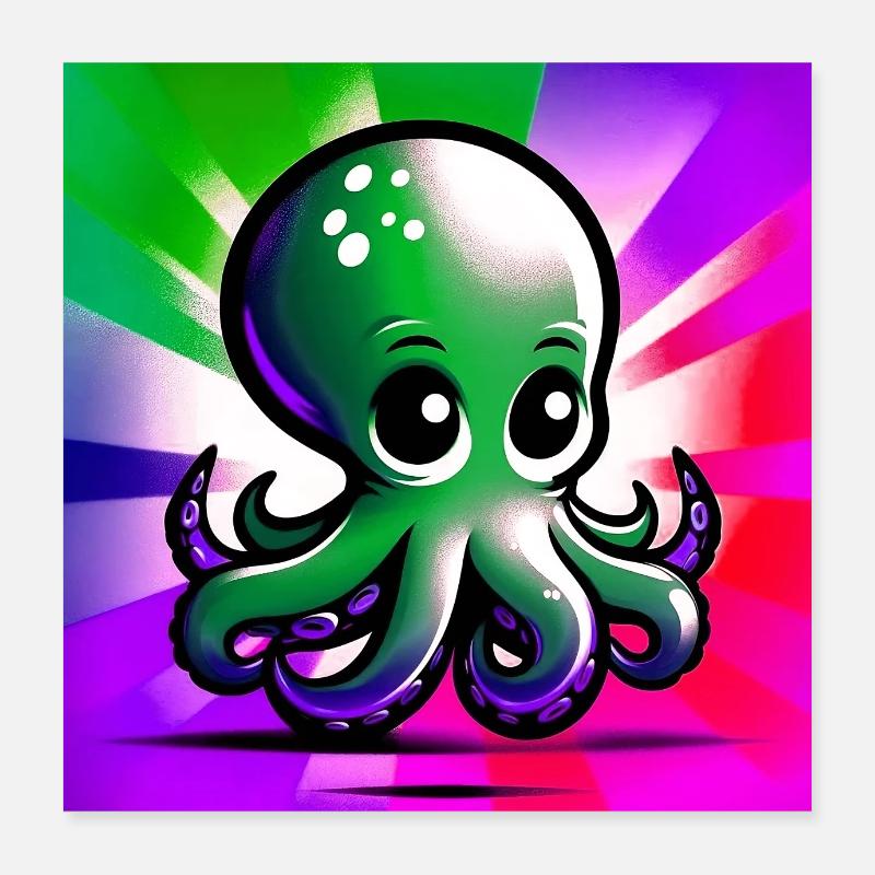 Pieuvre Poster 40 x 40 cm