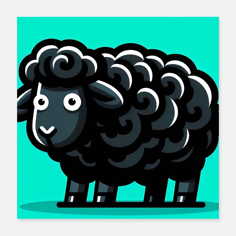 Schwarzes Schaf Poster 40x40 cm