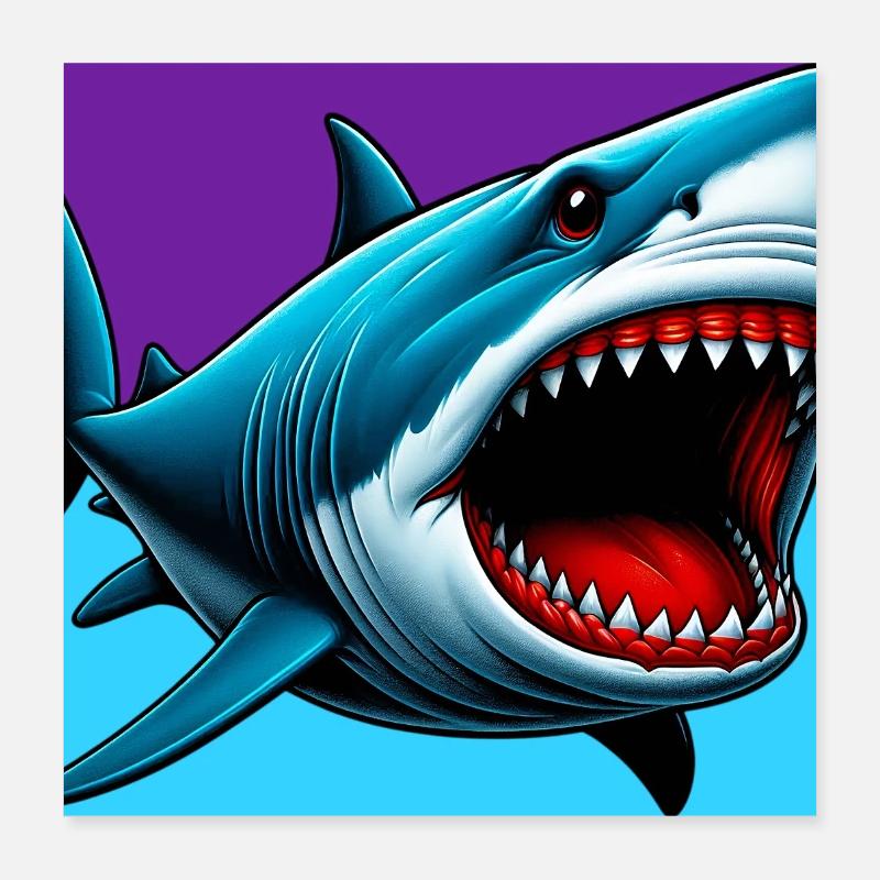 Shark Poster 16" x 16" (40x40 cm)