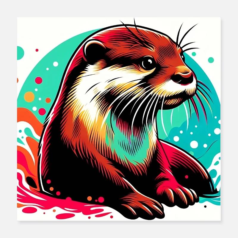 Otter Poster 16" x 16" (40x40 cm)