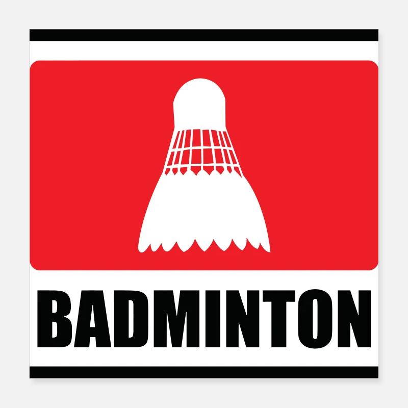 Badminton – Sport – Schläger Poster 40x40 cm