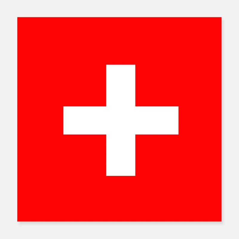 Cadeau du drapeau suisse suisse Poster 40 x 40 cm