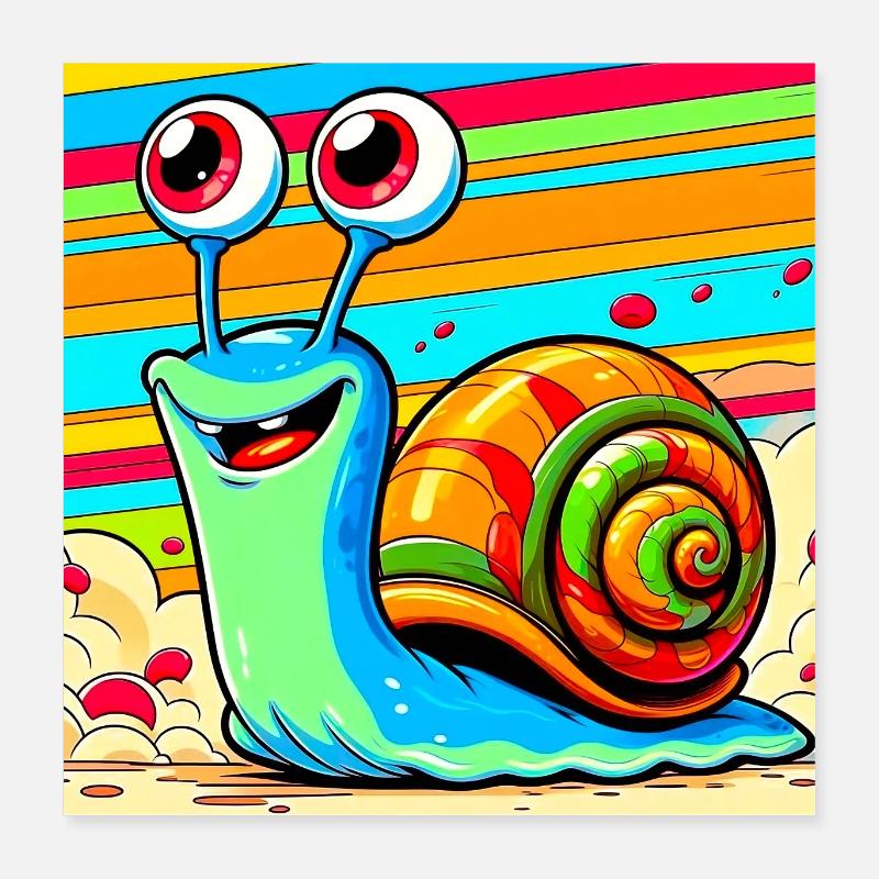 Snail Poster 16" x 16" (40x40 cm)