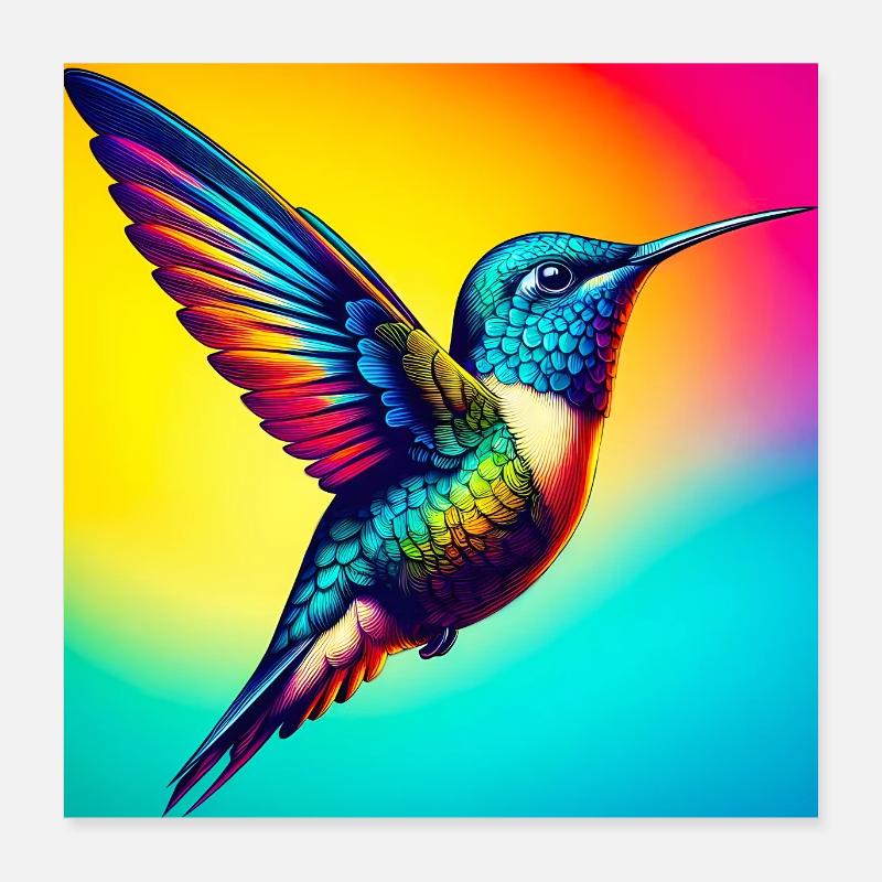 hummingbird Poster 16" x 16" (40x40 cm)