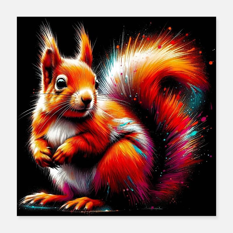 écureuil Poster 40 x 40 cm