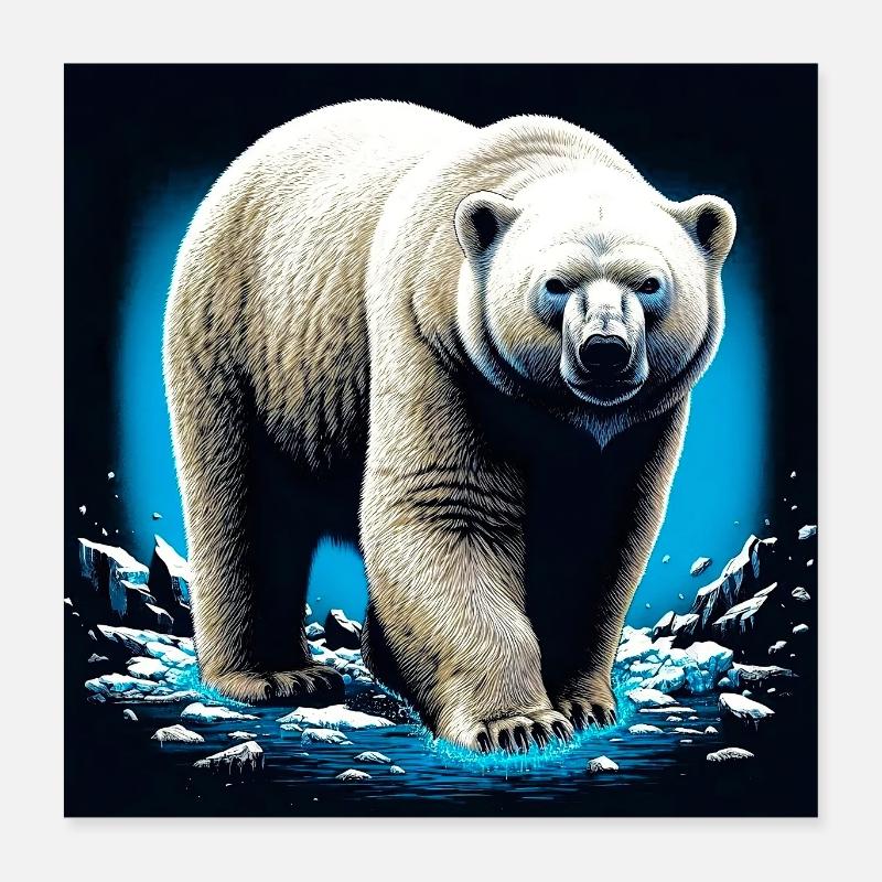 ours blanc Poster 40 x 40 cm