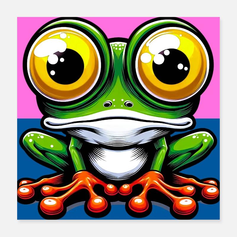 Frosch Poster 40x40 cm