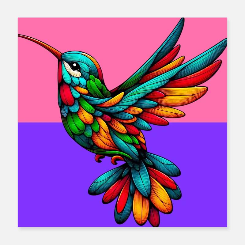 colibri Poster 40 x 40 cm