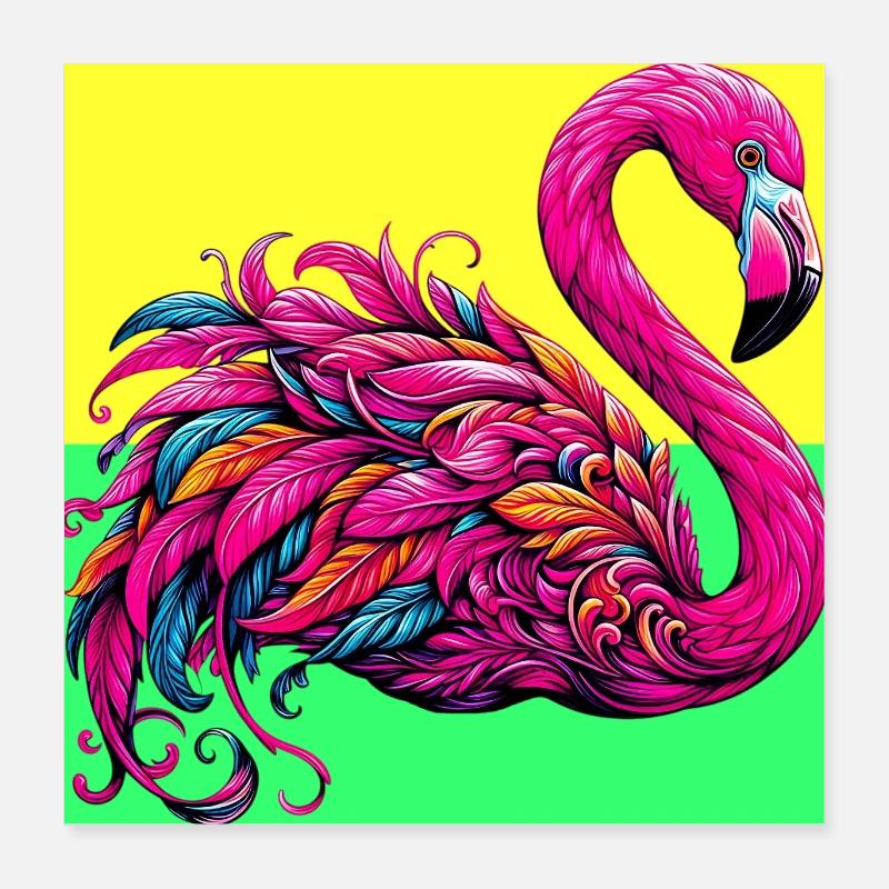 flamingo Poster 16" x 16" (40x40 cm)