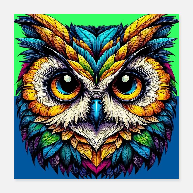 hibou Poster 40 x 40 cm