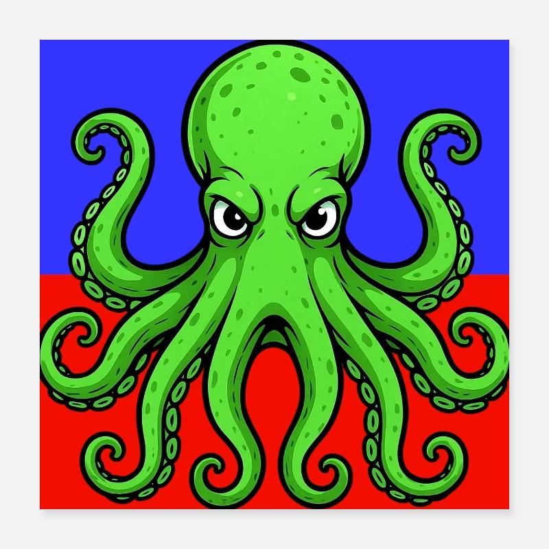 Octopus Poster 16" x 16" (40x40 cm)