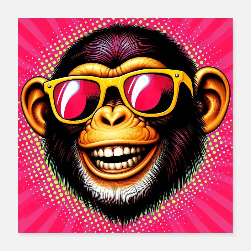 Schimpansen-Affe Poster 40x40 cm