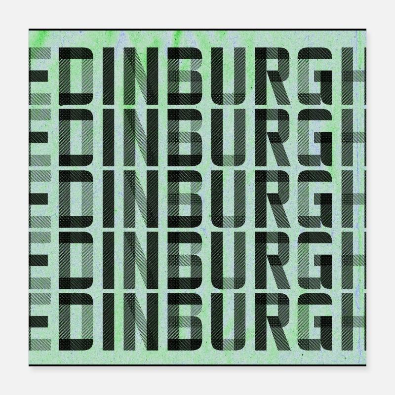 Edinburgh Grid Muster Poster 40x40 cm