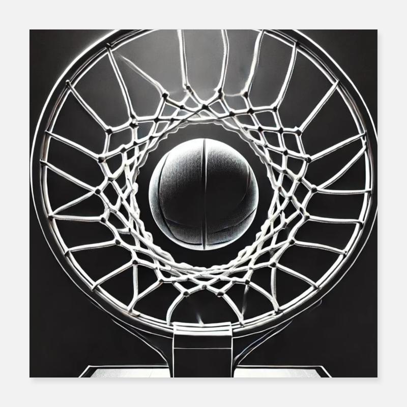 "Basketball Mouse Pad - Action and Precision" Poster 16" x 16" (40x40 cm)
