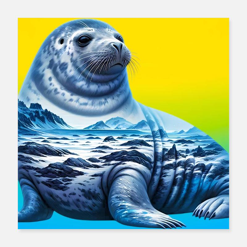 Phoque Poster 40 x 40 cm