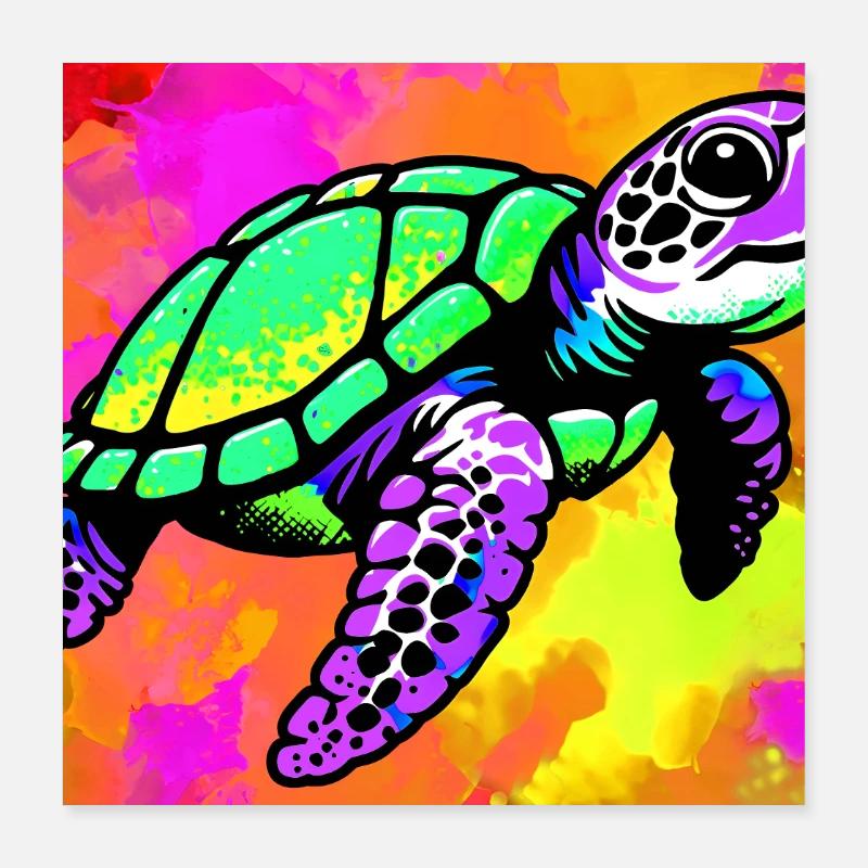 tortue Poster 40 x 40 cm