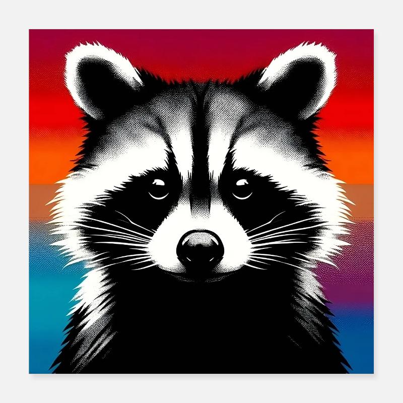 Raton laveur Poster 40 x 40 cm