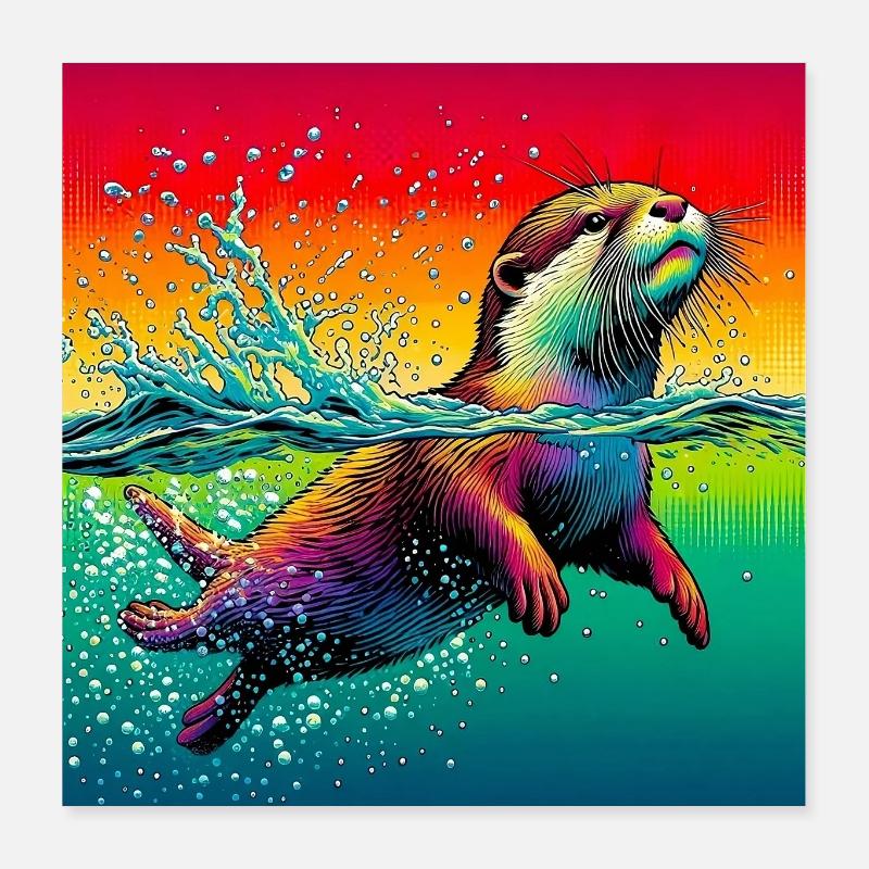 Otter Poster 40x40 cm
