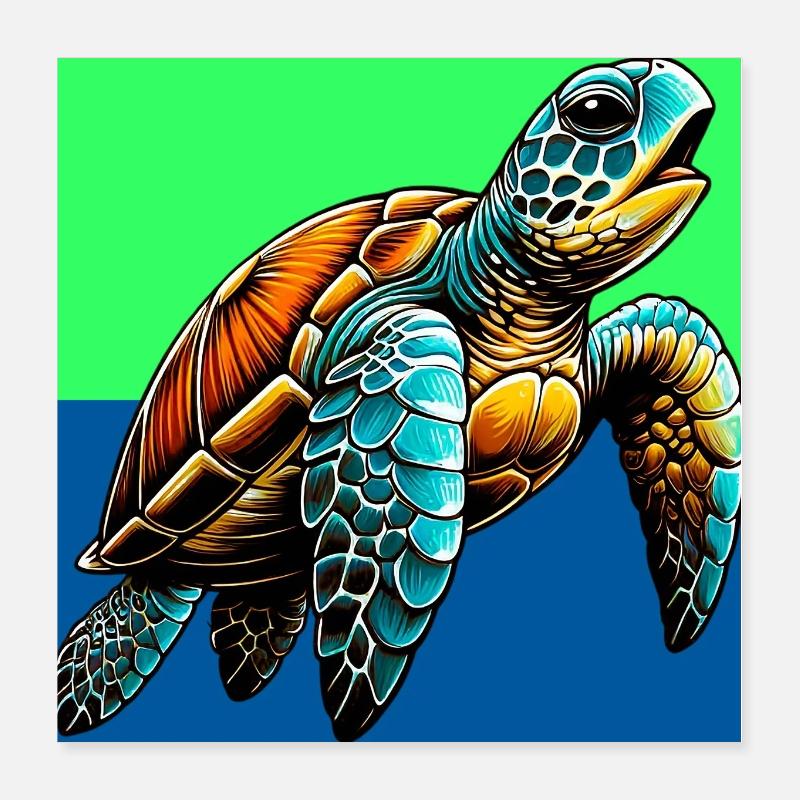 turtle Poster 16" x 16" (40x40 cm)