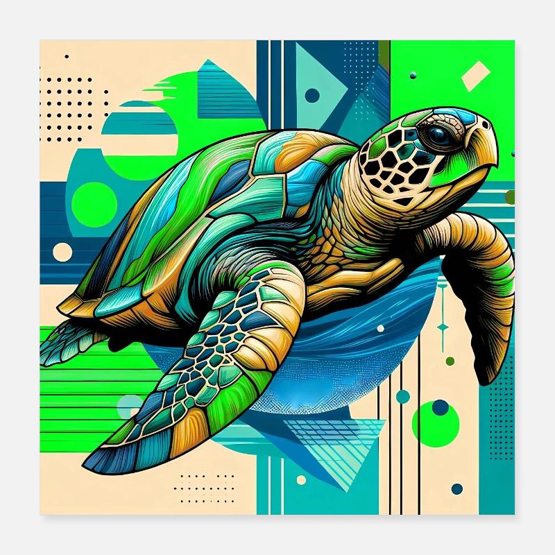 tortue Poster 40 x 40 cm