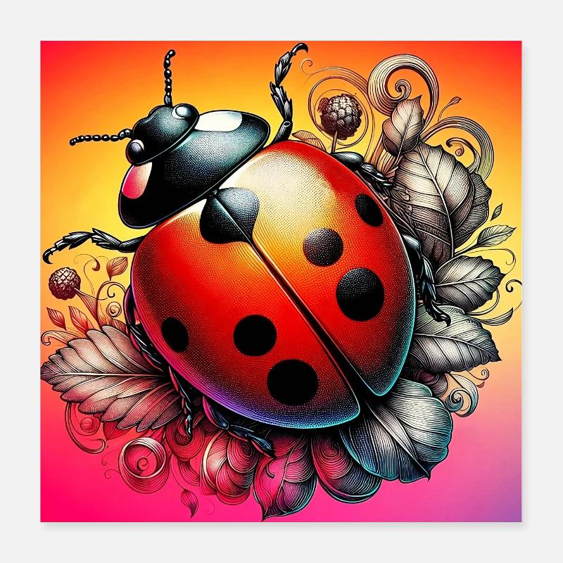Marienkäfer Poster 40x40 cm