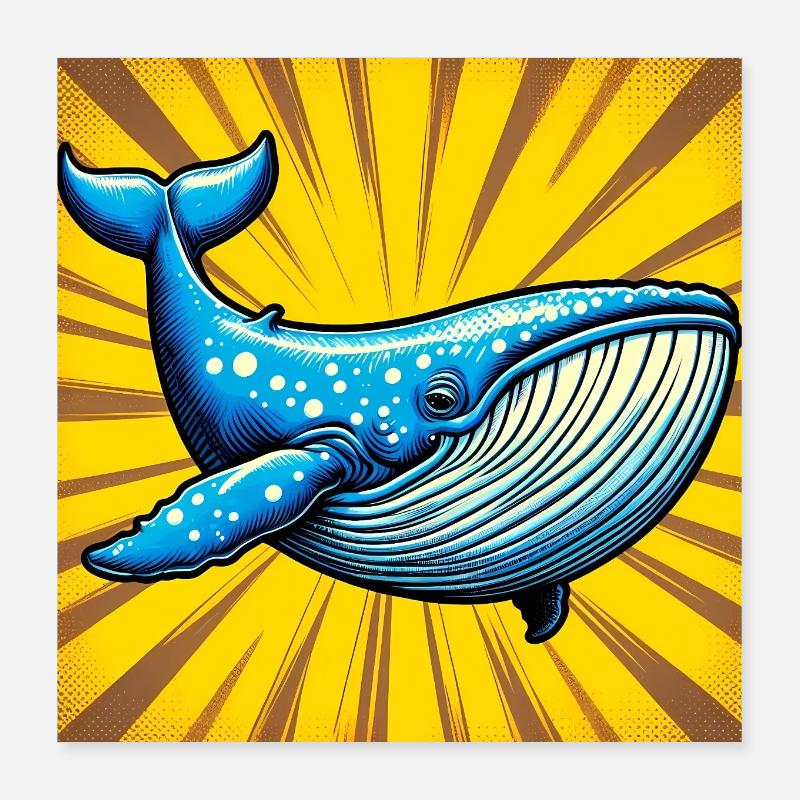 baleine Poster 40 x 40 cm