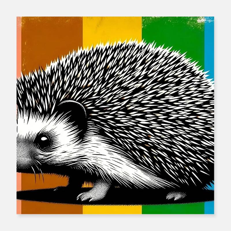 hérisson Poster 40 x 40 cm