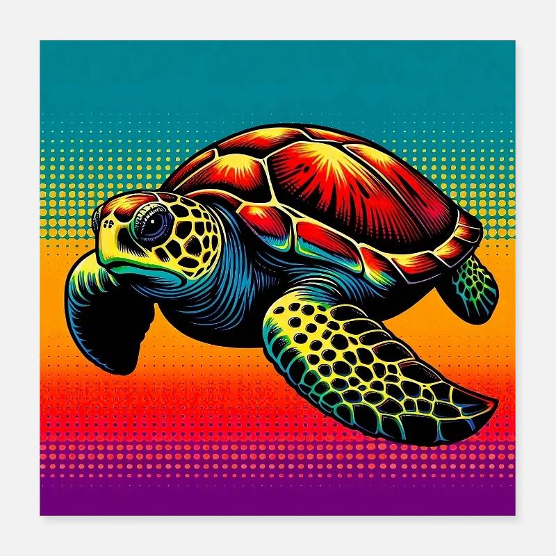 tortue Poster 40 x 40 cm