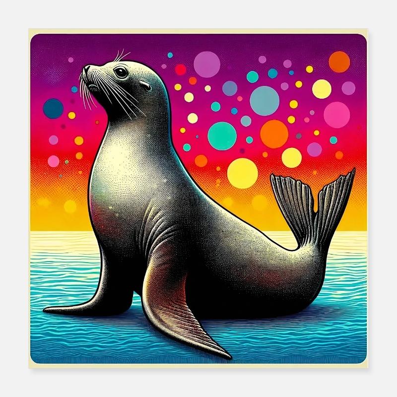 Phoque Poster 40 x 40 cm