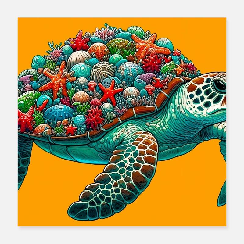 tortue Poster 40 x 40 cm