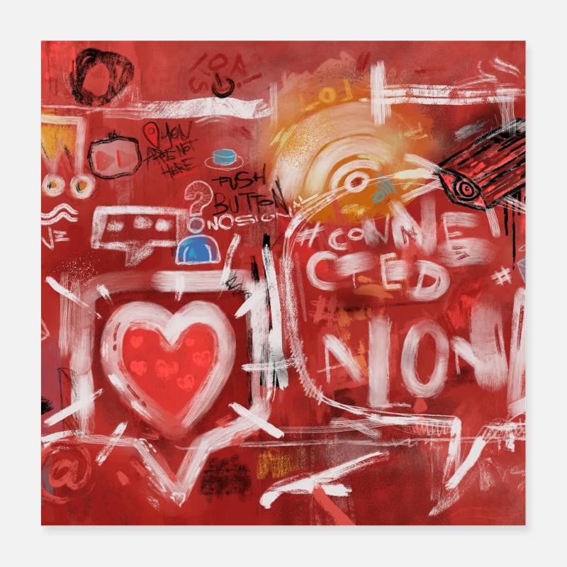 Connected-Alone-Severino-Canepa Poster 40x40 cm