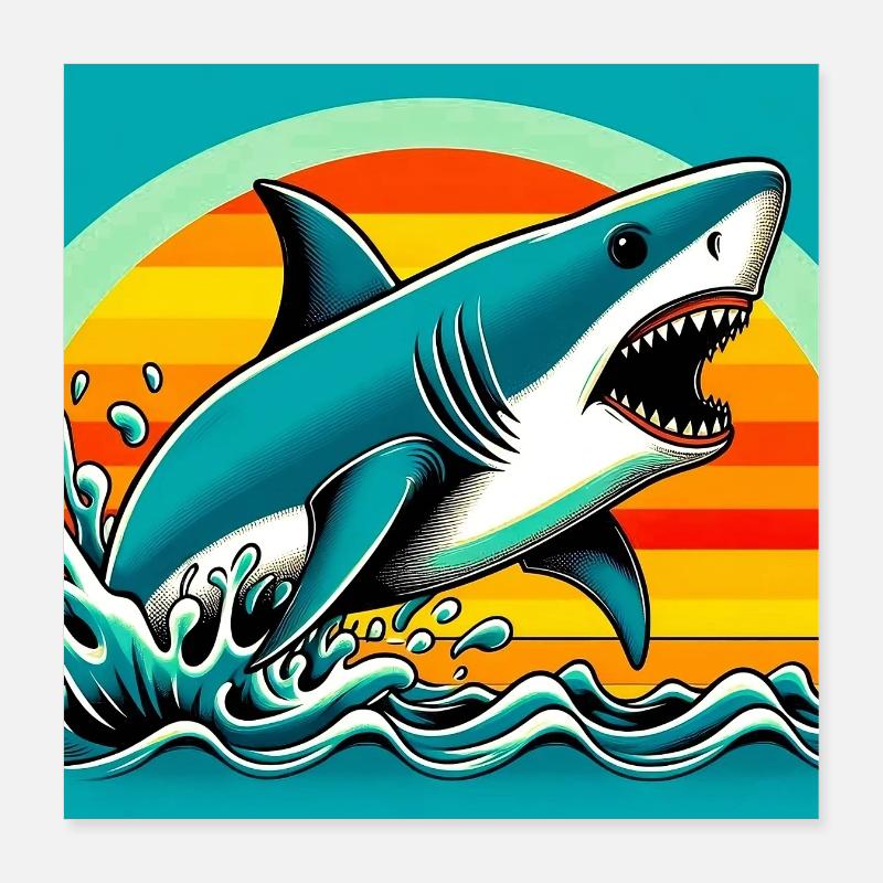 Requin Poster 40 x 40 cm