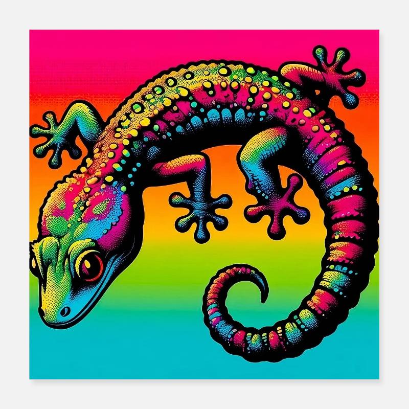 Gecko Poster 40 x 40 cm