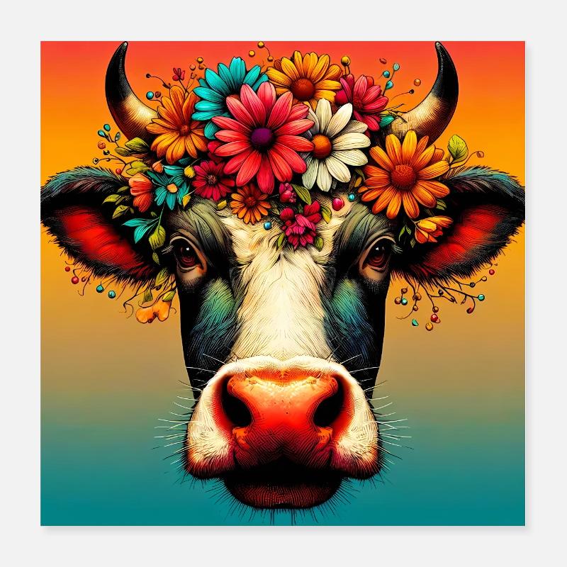 cow Poster 16" x 16" (40x40 cm)