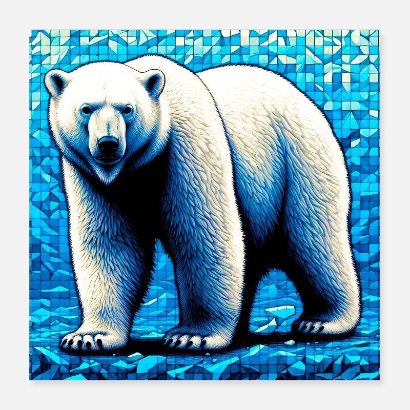 ours blanc Poster 40 x 40 cm