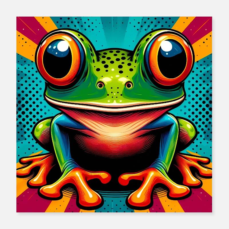 Frosch Poster 40x40 cm